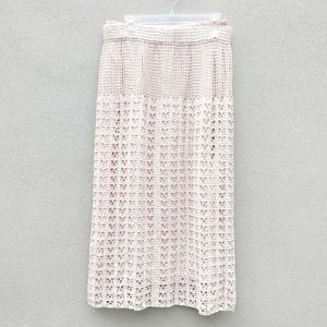 One of a Kind Cream Color Knit Long Skirt in Medium